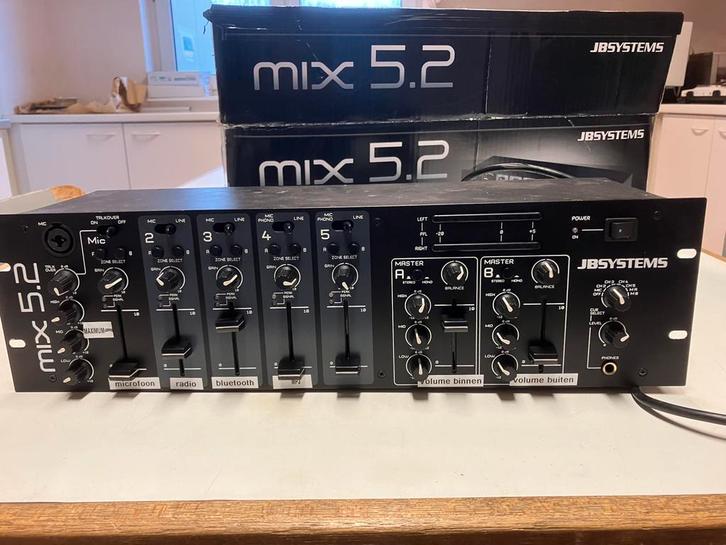 mengpaneel  dubbele zone JBsystems 5.2, TV, Hi-fi & Vidéo, Appareils professionnels, Comme neuf, Audio, Enlèvement