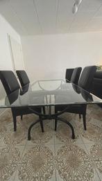 Eetkamer of tuintafel, Ophalen, Gebruikt, 50 tot 100 cm, Glas