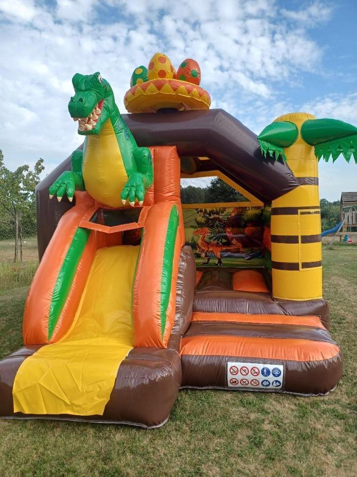 Springkasteel Dino te huur 80€/dag ; 120€/weekend, Hobby en Vrije tijd, Feestartikelen | Verhuur, Nieuw, Ophalen of Verzenden