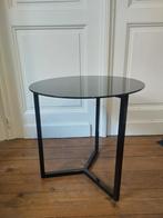 Table d'appoint en verre noir, Comme neuf, 45 à 60 cm, Modern, Rond