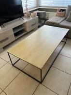 Salontafel: eiken blad met zwart frame, Huis en Inrichting, Ophalen, Gebruikt, 100 tot 150 cm, 50 tot 75 cm