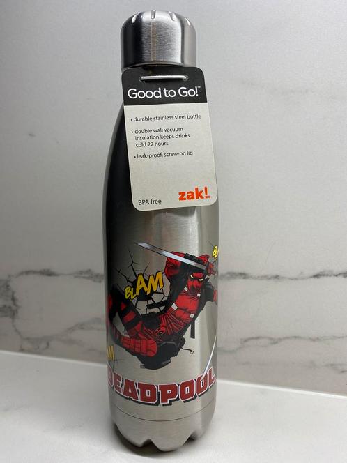 Waterfles Zak Marvel van roestvrij staal - Deadpool, Sport en Fitness, Drinkbussen, Nieuw, Ophalen of Verzenden