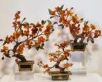 Bonsai bomen in Jadeiet en cloisonne/koperen pot., Ophalen of Verzenden