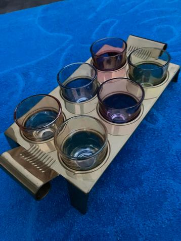 Likeur borrel druppel 6 glazen set vintage jaar 1960 beschikbaar voor biedingen
