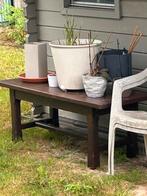 Bruin geverfde eiken tafel zeer robuust, Ophalen, Gebruikt, 100 tot 150 cm, 50 tot 75 cm