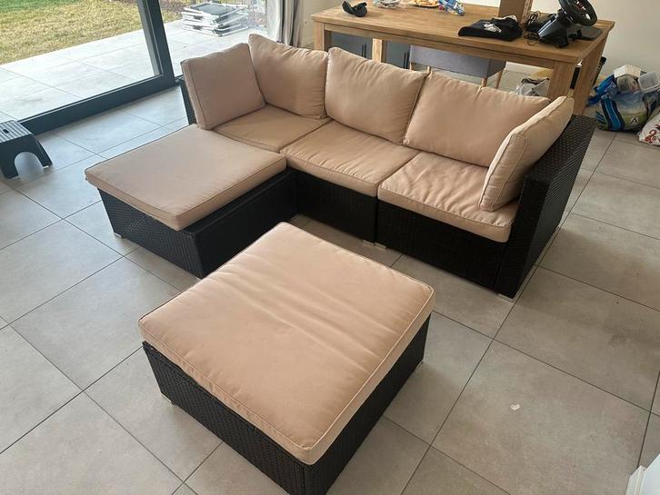 Lounge Set, Tuin en Terras, Tuinsets en Loungesets, Zo goed als nieuw, Loungeset, Kunststof, 3 zitplaatsen, Bank, Ophalen