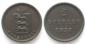 GUERNESEY 2 Doubles 1858