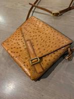 Delvaux struisvogel leer, Handtassen en Accessoires, Tassen | Damestassen, Ophalen of Verzenden, Gebruikt, Bruin, Handtas