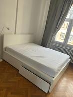 Ikea Malm bedframe + 4 planken 160 x 200 cm, Huis en Inrichting, Ophalen, Wit, Tweepersoons, Zo goed als nieuw