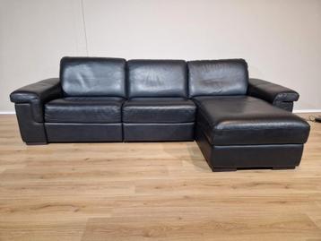 Canapé d'angle Calia Italia, noir, cuir, design, état neuf