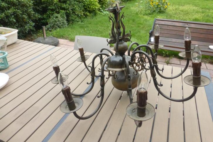 kroonluchter 8 lichten  vlaamse stijl, Huis en Inrichting, Lampen | Kroonluchters, Gebruikt, Ophalen