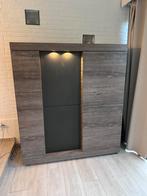 Melamine meubels donkerbruin met deuren in het donkergrijs, Huis en Inrichting, Ophalen, Gebruikt, Met deur(en)