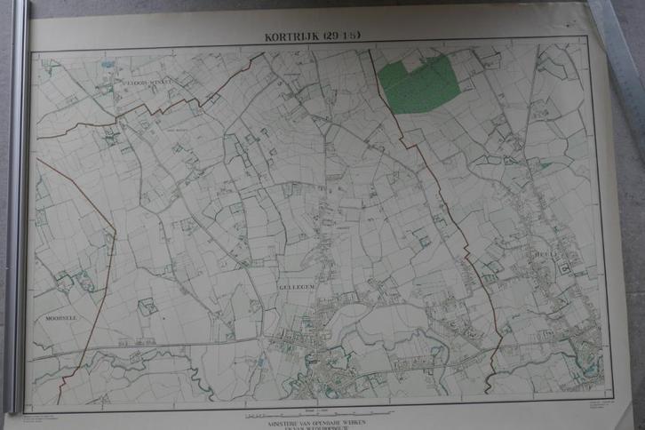 Oude topografische kaart Kortrijk-Heule-Gullegem, Boeken, Atlassen en Landkaarten, Gelezen, Overige typen, België, 1800 tot 2000