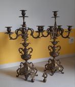 Paire de chandeliers en bronze doré + éteignoirs, Enlèvement, Cuivre ou Bronze