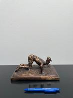 Antieke bronzen zoekende golfer, Antiek en Kunst, Ophalen, Brons