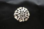Jolie Broche Ronde Ancienne avec Strass Diam. 3,5 cm., Enlèvement, Broche