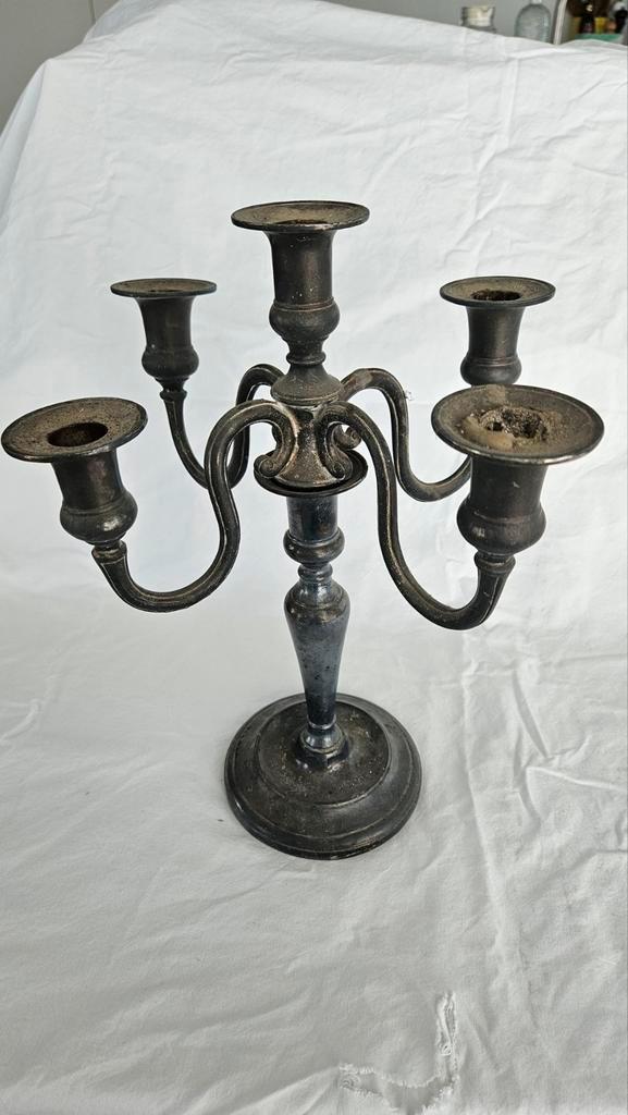 Antieke Italiaanse kandelaars in scheepszilver, Antiek en Kunst, Antiek | Kandelaars, Zilver, Ophalen