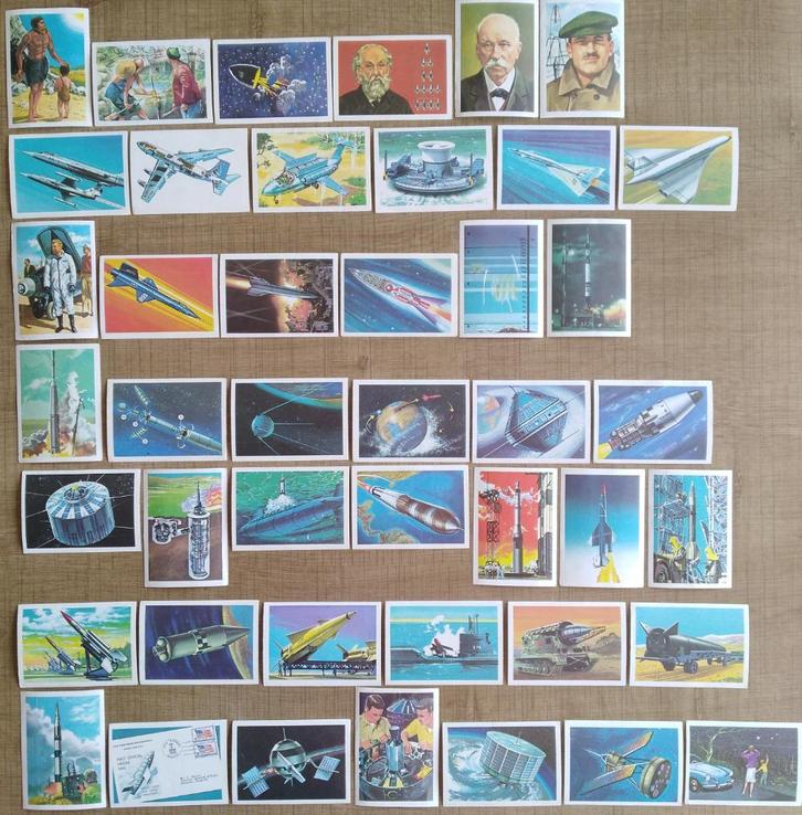 120 verzamelprentjes reeks Stormloop naar de sterren (Jacque, Verzamelen, Foto's en Prenten, Gebruikt, Prent, Overige onderwerpen