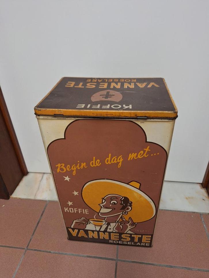 Blik koffie container Koffie Vanneste Roeselare, Verzamelen, Merken en Reclamevoorwerpen, Gebruikt, Verpakking, Ophalen of Verzenden