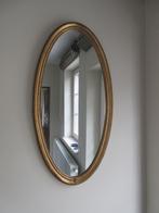 Oude spiegel met vergulde boord ovale spiegel boord in hout, Huis en Inrichting, Woonaccessoires | Spiegels, Ophalen