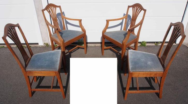 Vier De Coene stoelen, eik, ca 1920, Gebrs Decoene Kortrijk, Antiek en Kunst, Antiek | Meubels | Stoelen en Sofa's, Ophalen of Verzenden