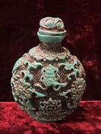 Chinese vintage snuiffles – turquoise kleur – rijk gesneden, Enlèvement ou Envoi