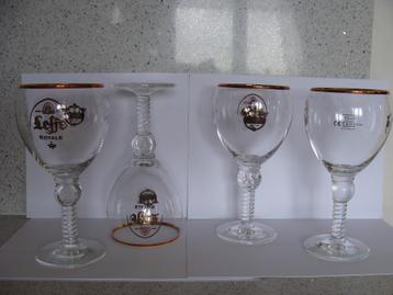 4 anciens verres à bière, Leffe Royale, neuf