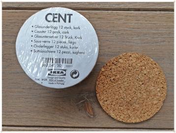 IKEA CENT – DESSOUS DE VERRES EN LIEGE NEUFS (12 PIECES) beschikbaar voor biedingen