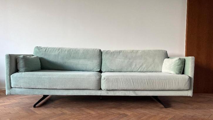 Muntgroene zetel van Fest Amsterdam, Maison & Meubles, Canapés | Salons, Comme neuf, Banc droit, Trois personnes, 200 à 250 cm