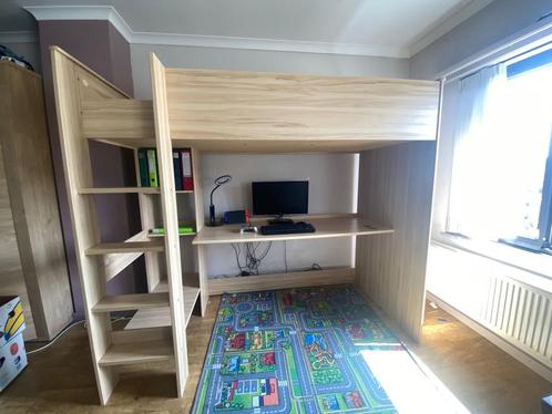 Hoogslaper met bureau, Huis en Inrichting, Slaapkamer | Stapelbedden en Hoogslapers, Gebruikt, Hoogslaper, Eenpersoons, Ophalen