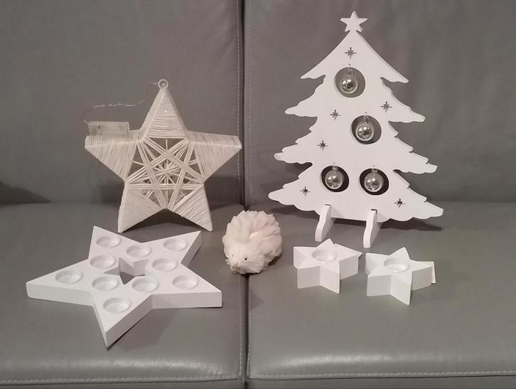 set de Noël blanc en bois, Divers, Noël, Neuf, Enlèvement