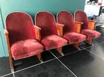 4 Vintage Bioscoopstoelen – Theaterstijl met karakter, Antiek en Kunst, Antiek | Meubels | Stoelen en Sofa's, Ophalen