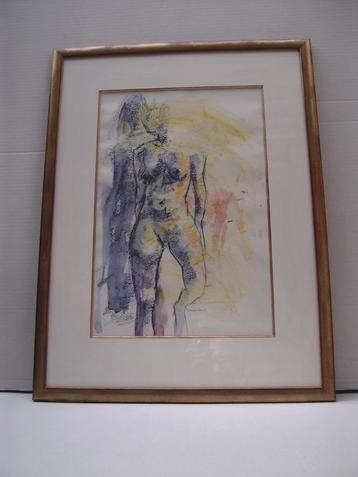 Pen aquarel - staand naakt beschikbaar voor biedingen