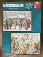 Puzzel Jumbo 2 x 1000 Anton Pieck Kerstmarkt / koorddanser, Enlèvement ou Envoi, 500 à 1500 pièces, Utilisé, Puzzle