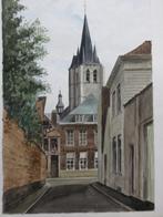 Aquarel "Zicht op St. Janskerk" door L. Boschmans, Ophalen of Verzenden