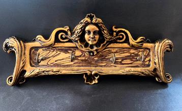 Antiek Art Nouveau Wandrek met Haken– Mod. Depose – ca. 1900 beschikbaar voor biedingen