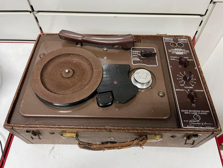 Magnetische draadrecorder „Wireway” - 1948 - zeldzaam, Audio, Tv en Foto, Bandrecorder, Bandrecorder, Ophalen