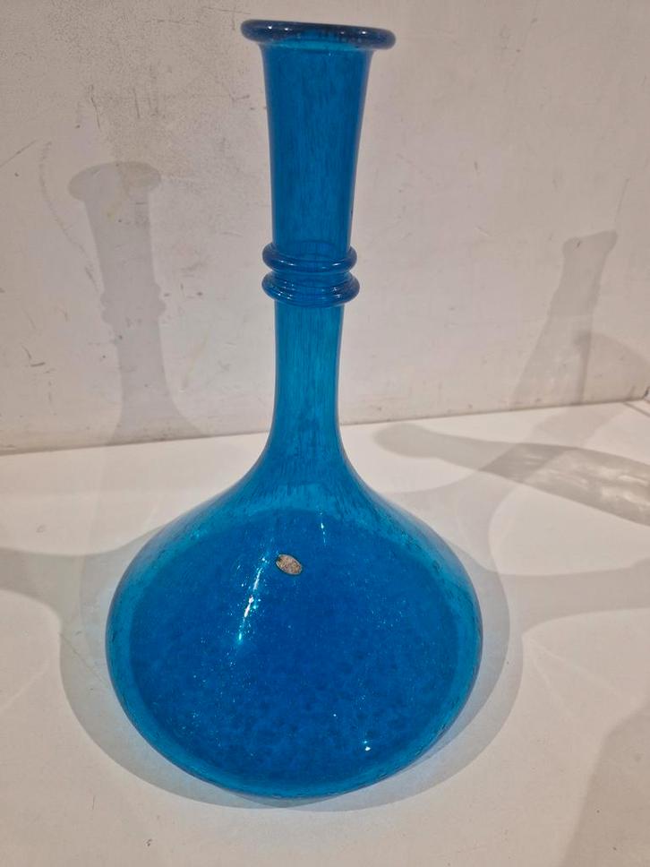 Schip decanter karaf , gebubbeld glas , made in Italy empoli, Antiquités & Art, Antiquités | Verre & Cristal, Enlèvement ou Envoi