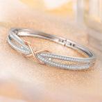 Damesarmband | verzilverd | met kristallen | GRATIS LEVERING, Handtassen en Accessoires, Armbanden, Met kristal, -, Verzenden