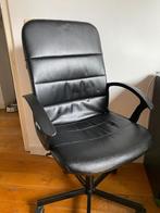 Zwarte bureaustoel leer, Huis en Inrichting, Ophalen, Gebruikt, Zwart, Bureaustoel