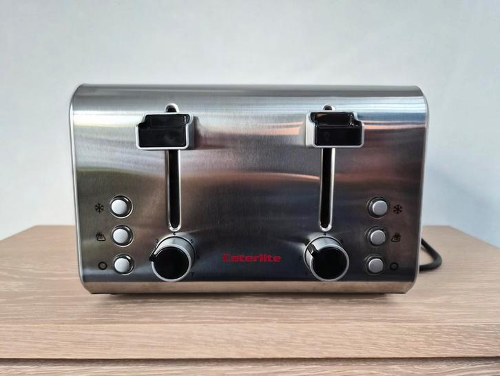 Caterlite CP929 choreca broodrooster, RVS, 1,8 kW, Elektronische apparatuur, Broodroosters, Zo goed als nieuw, Uitneembare kruimellade