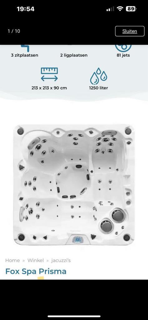 Jacuzzi fox spa prisma, Tuin en Terras, Bubbelbaden en Hottubs, Zo goed als nieuw, Vast, Afdekzeil, Trap, Ophalen