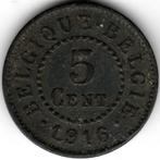 Belgique : 5 Centimes 1916 Morin 441 Ref 14879, Enlèvement ou Envoi, Monnaie en vrac, Métal