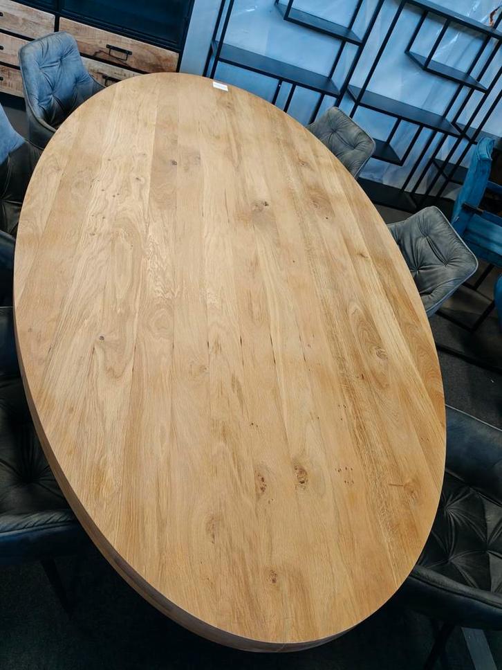 Ovale eetkamertafel eikenhout (outlet), Maison & Meubles, Accessoires pour la Maison | Autre, Neuf, Enlèvement
