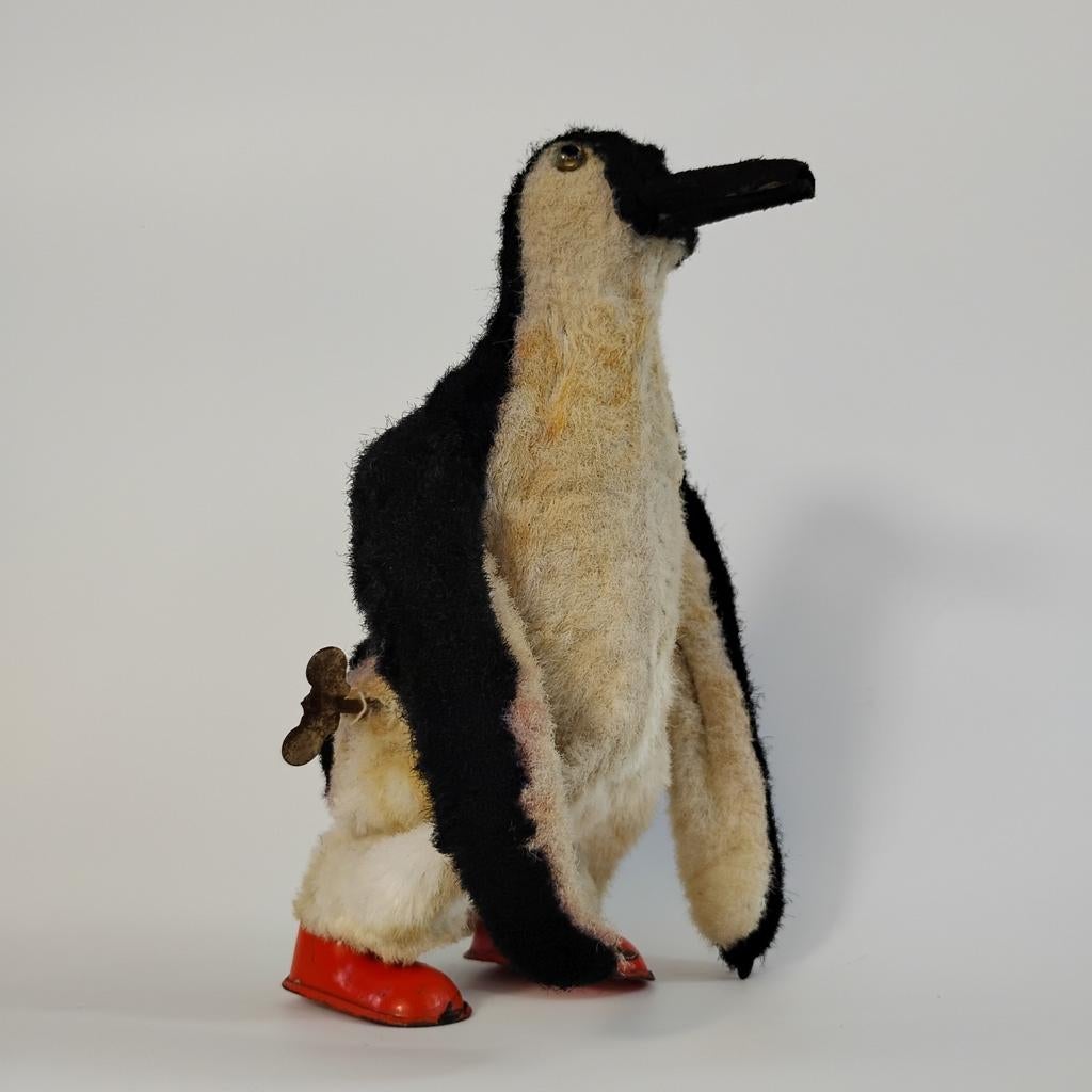 Grote mechanische pinguïn George Kohler 1920-1960, Antiek en Kunst, Antiek | Speelgoed, Ophalen of Verzenden