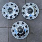 Wieldoppen Fiat 500 (set van 3), chroom, 14 inch, origineel, Ophalen of Verzenden, Gebruikt