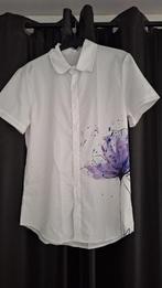 shirt met bloemenpatroon, Kleding | Heren, Overhemden, Ophalen, Sans marque, Wit, Nieuw