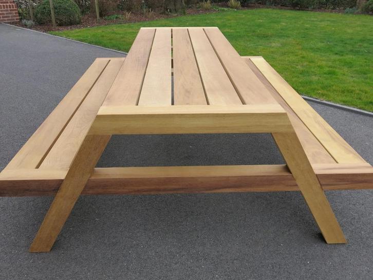 te koop moderne teak pikniktafel mooie prijs!, Tuin en Terras, Picknicktafels, Nieuw, Rechthoekig, Hout, Ophalen