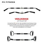 PH Fitness Multi Grip Set Roestvrij Staal – Lat Pulley Row, Sport en Fitness, Ophalen of Verzenden, Rug