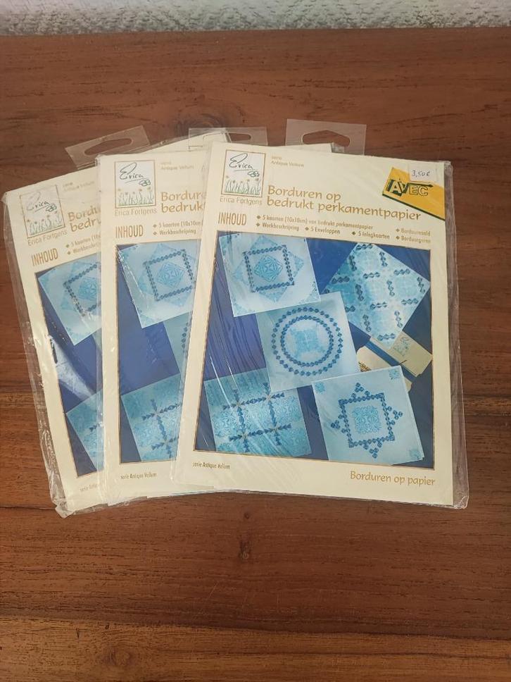 borduren op bedrukt perkamentpapier, Hobby en Vrije tijd, Borduren en Borduurmachines, Gebruikt, Ophalen of Verzenden